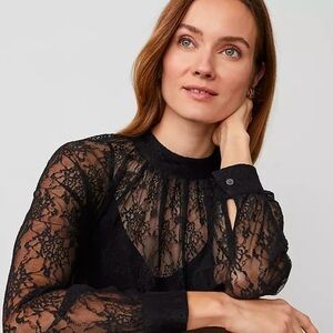 NWT Ann Taylor Elegant Black Lace Blouse​